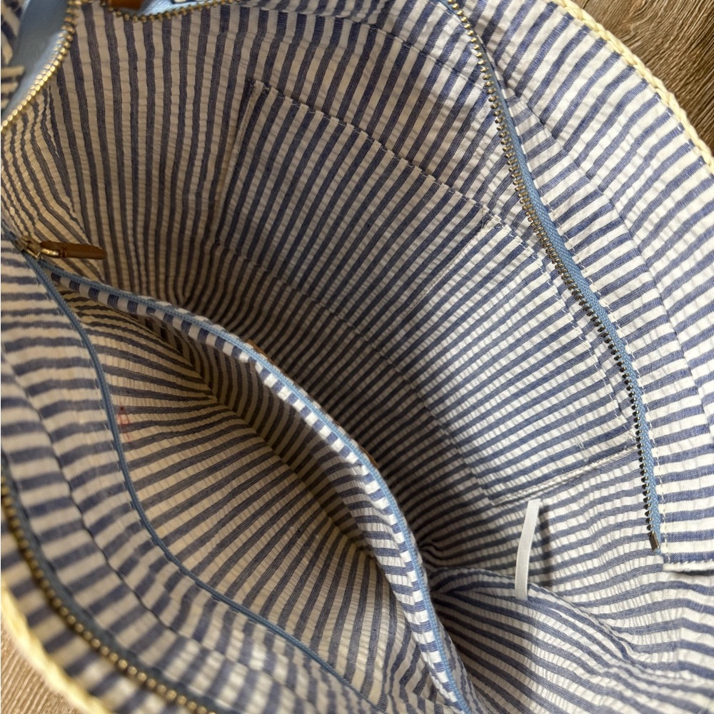 TALBOTS Boho Straw and Leather Tote Bag - Picture 3 of 6